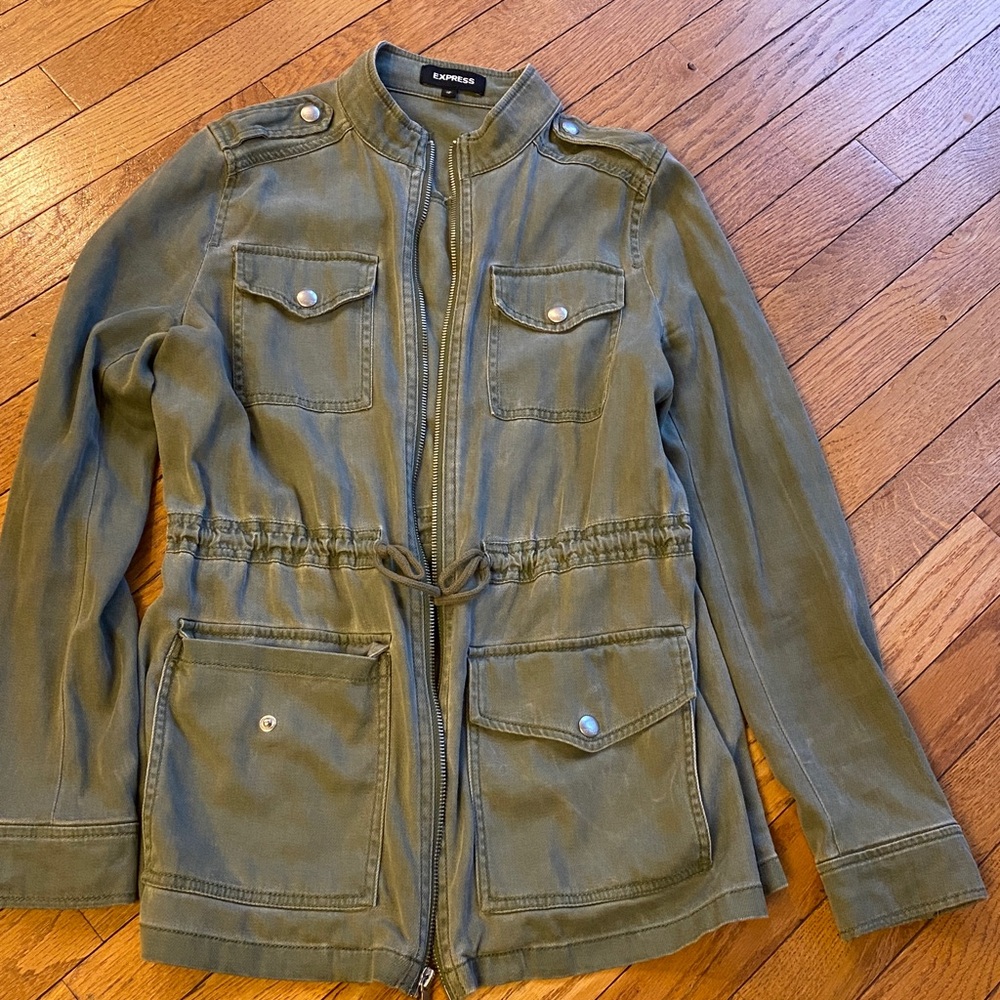 Express Olive Utility Jacket
